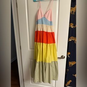 Fore Colorblock Backless Midi Dress